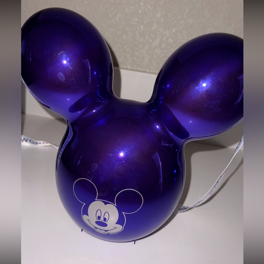 Disney Parks 100 Years of Wonder Metallic Purple Mickey Balloon Popcorn Bucket - Picture 4 of 4
